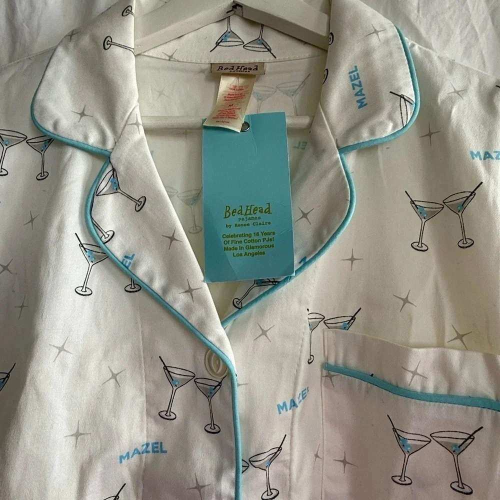 Bed head Espresso Martini Long Sleeve Classic Long Pajama Top Size Medium NEW